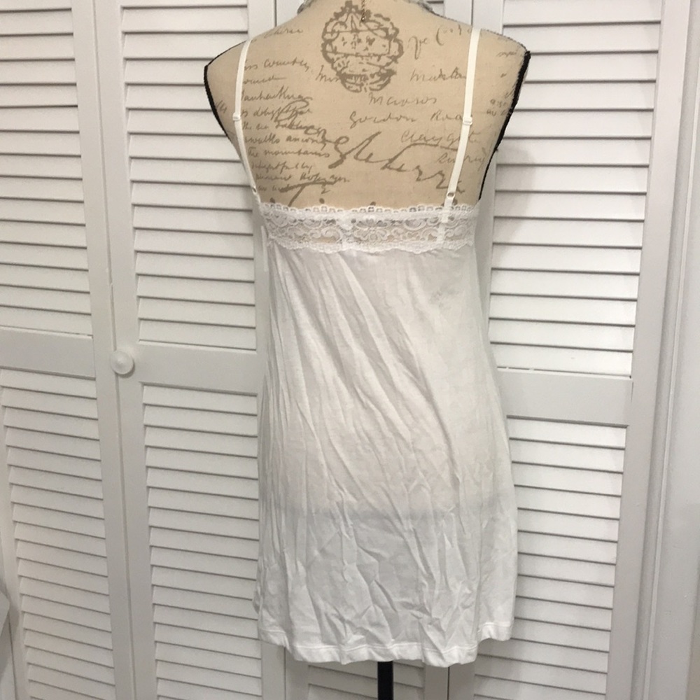 White Babydoll Dress with Lace - Picture 3 of 7